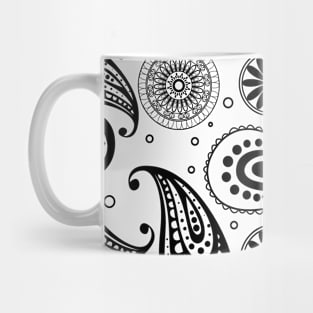 Mandala Pattern Black and White Halloween Fall Autumn Season Mug